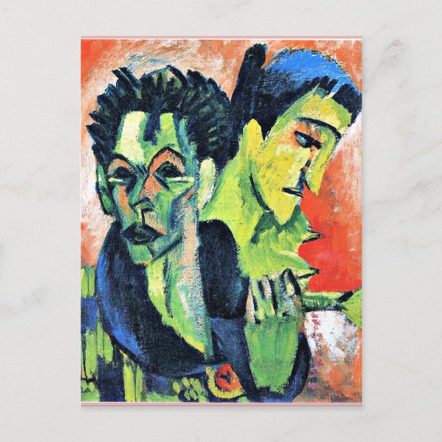 Ernst Kirchner - Doppeltes Selbstportrait Postkarte (Vorderseite)
