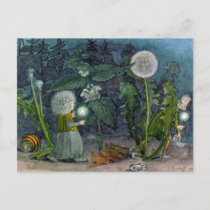 Ernst Kreidolf Dives Blume Fairies Postkarte