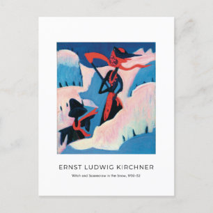 Ernst L. Kirchner, Hexe und Vogelscheuche im Schne Postkarte