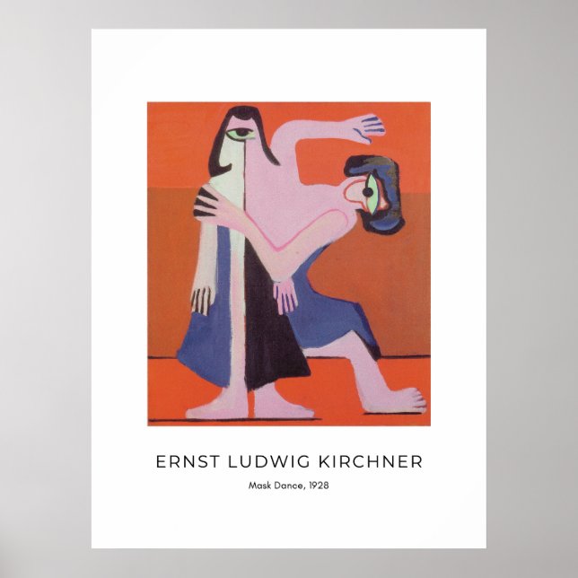 Ernst L. Kirchner - Maskentanz - Bunte Kunst Poster (Vorne)