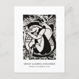 Ernst L. Kirchner - Schwarz und Weiß Moderne Kunst Postkarte