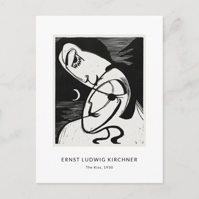 Ernst L. Kirchner - Stilvolle Black&White Moderne  Postkarte (Vorderseite)