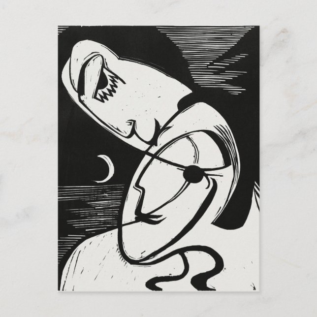 Ernst L. Kirchner - Stilvolle Black&White Moderne  Postkarte (Vorderseite)