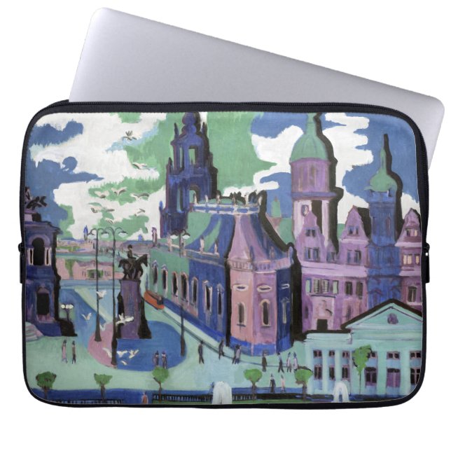 Ernst Ludwig Kirchner Aussicht auf Dresden Schloss Laptopschutzhülle (Vorderseite)