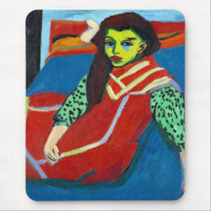 Ernst Ludwig Kirchner Sitzendes Mädchen Fränzi Feh Mousepad