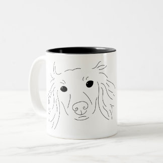 Ernste Dackel-Tasse Zweifarbige Tasse