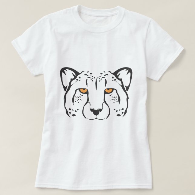 Ernste Gepard-Katze T-Shirt (Design vorne)