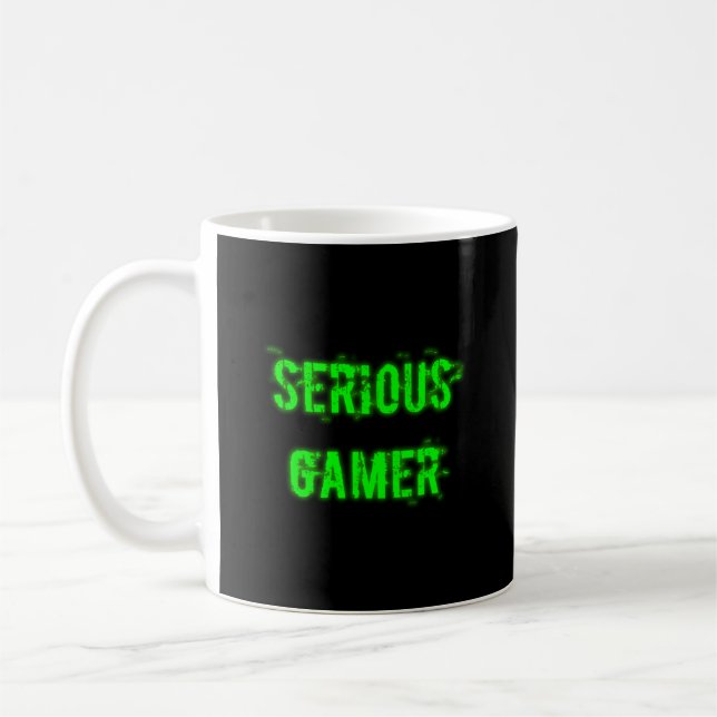 Ernster Gamer - Grün Kaffeetasse (Links)