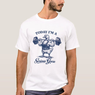 Ernster Gänse-Gym-Kraftsportler T-Shirt