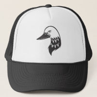 Ernster gemeiner Loon-Vogel in Schwarzweiss