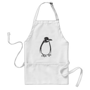 Ernster Kaiser-Pinguin-Vogel in Schwarzweiss Schürze