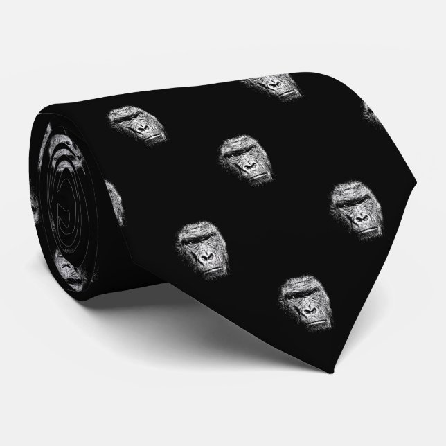 Ernstes verärgertes Gorilla-Gesicht Krawatte (Gerollt)