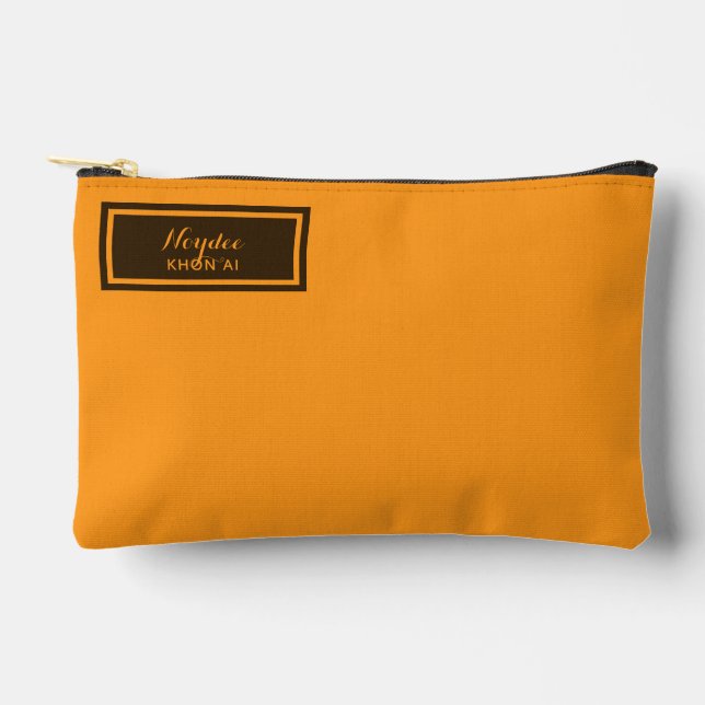 Ernsthaft Klassisch Minimal Einfach Orange Zubehörtasche (Vorderseite)