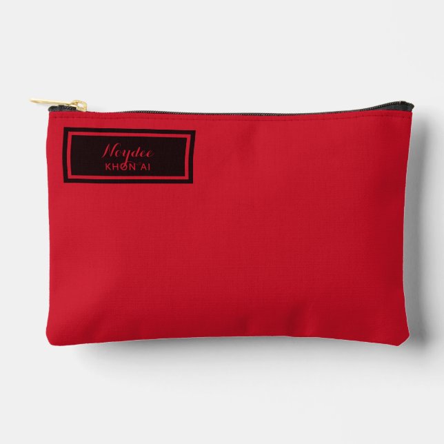Ernsthaft Klassisch Minimal Einfach Rot Zubehörtasche (Vorderseite)