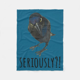 Ernsthaft Mpy Schwarz Grackel Schwarzer Vogel Fleecedecke