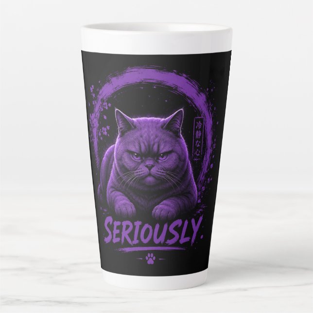 Ernsthafte Katze  Milchtasse (Vorderseite)