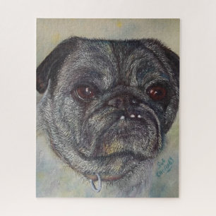 Ernsthafter Spaß Pug Welpe Puzzle