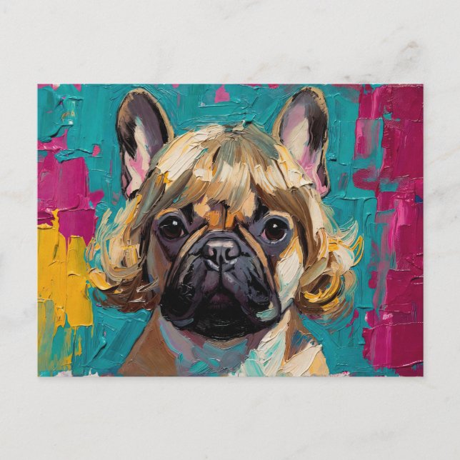 Ernsthaftes Hunde-Ölgemälde (#3) Postkarte (Vorderseite)