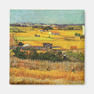 Ernte bei La Crau, mit Montmajour im Hintergrund Magnet