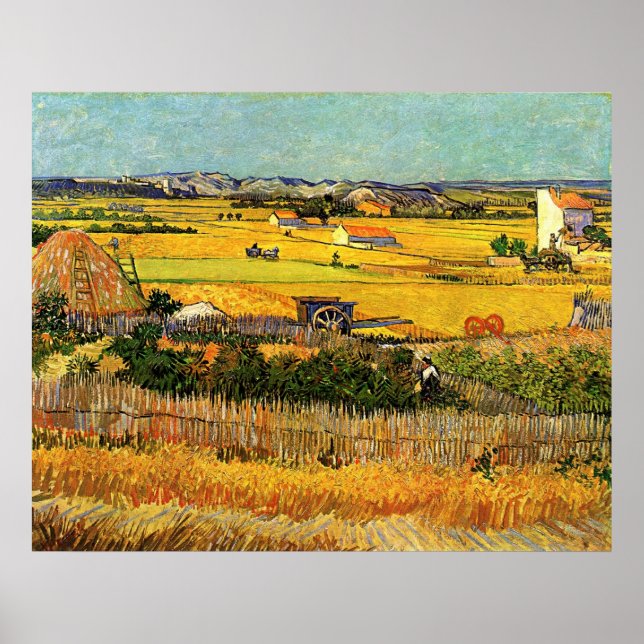 Ernte bei La Crau - van Gogh Poster (Vorne)