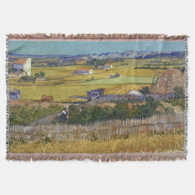 Ernte bei La Crau Vincent Van Gogh Decke (Vorderseite)