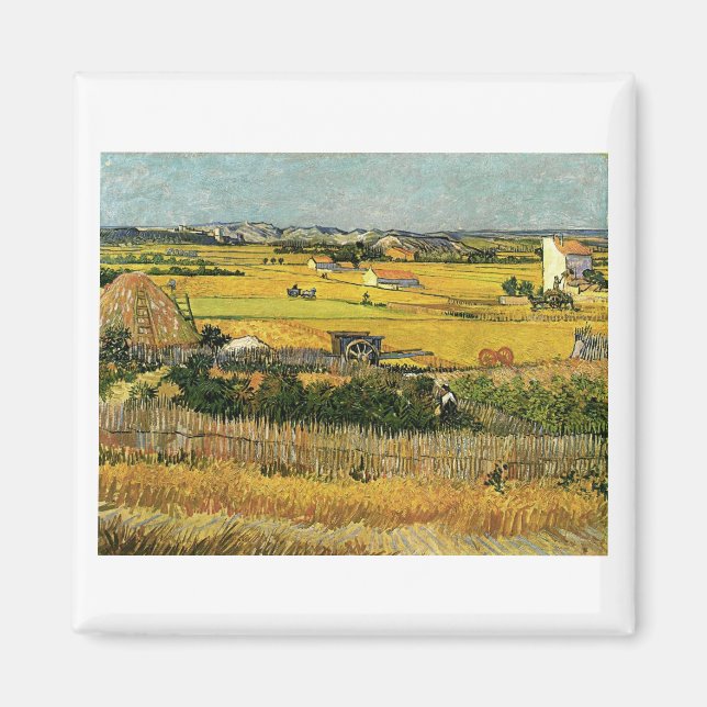 Ernte bei La Crau, Vincent Van Gogh Magnet (Vorne)