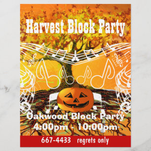 Ernte-Blockparty-Veranstaltung oder Herbst-Veranst Flyer