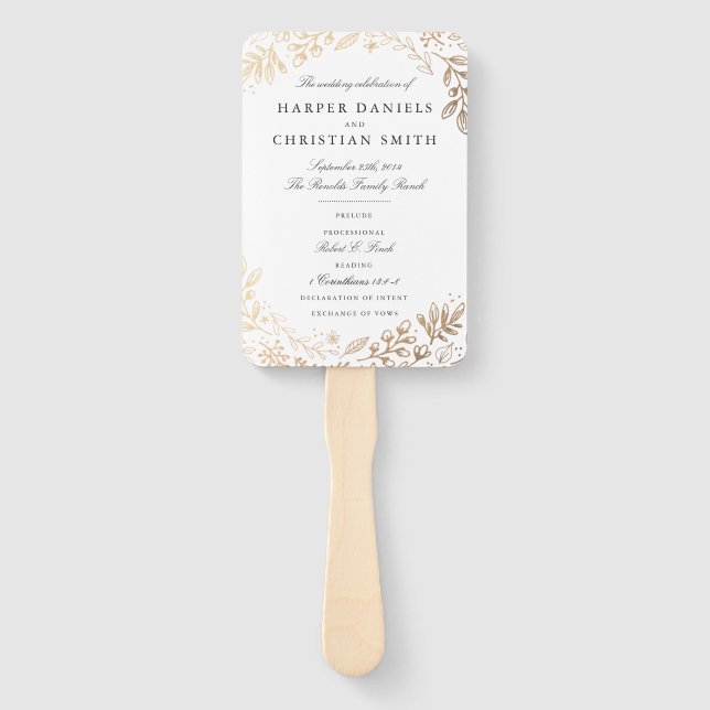 Ernte-Blume-Hochzeitsprogramm Fächer (Vorderseite)