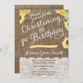 Ernte Christening und erster Geburtstag für Mädche Einladung