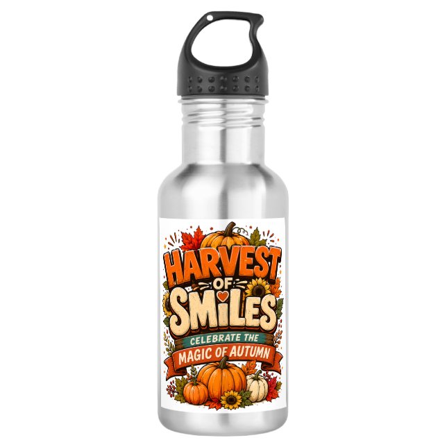Ernte der Lächeln Edelstahlflasche (Vorderseite)