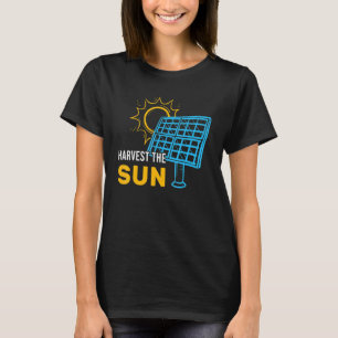 Ernte der tragbaren Solarpaneele der Sonne T-Shirt