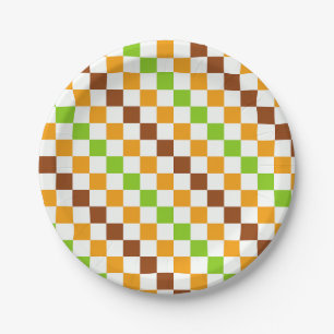 Ernte-Diagonal-Schachbrettmuster Pappteller