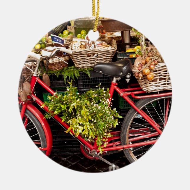 Ernte-Fahrrad Keramik Ornament (Vorne)