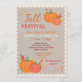 Ernte-Fall-Festival-Kürbis verlässt Einladung