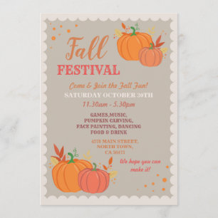 Ernte-Fall-Festival-Kürbis verlässt Einladung