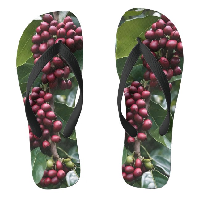 **"Ernte im Blut: Kaffeebohnen auf dem Baum"** Flip Flops (Fußbett)