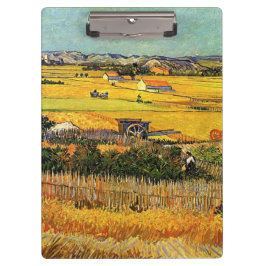 Ernte in La Crau mit Montmajour im Hintergrund Klemmbrett