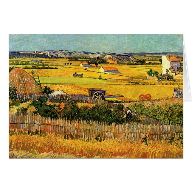 Ernte in La Crau, Montmajour von Vincent van Gogh (Vorderseite (Horizontal))