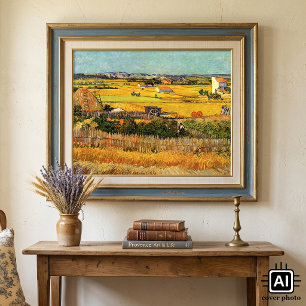 Ernte in La Crau, Montmajour von Vincent van Gogh Poster