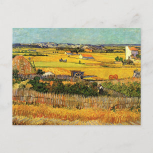 Ernte in La Crau, Montmajour von Vincent van Gogh Postkarte