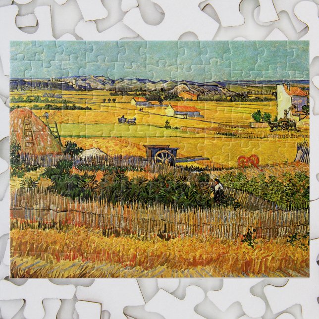 Ernte in La Crau, Montmajour von Vincent van Gogh Puzzle (Von Creator hochgeladen)