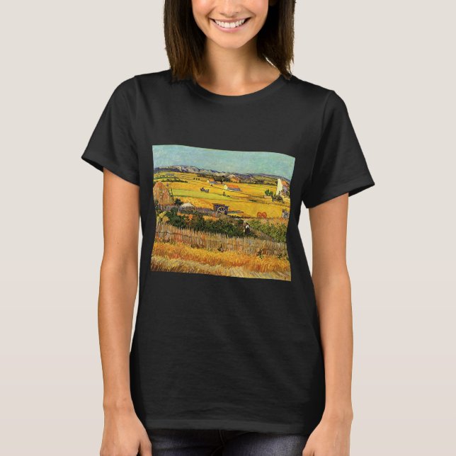 Ernte in La Crau, Montmajour von Vincent van Gogh T-Shirt (Vorderseite)