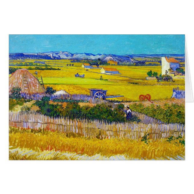 Ernte-Landschaft mit blauem Wagen Vincent van Gogh (Vorderseite (Horizontal))