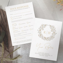 Ernte monogrammiertes Herbst-Hochzeit-RSVP