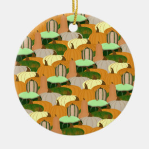 Ernte-Muster Herbstkürbis Keramik Ornament