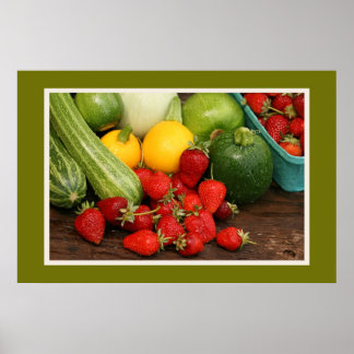 Ernte Sommer Gemüse drucken Poster