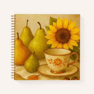 Ernte Stillleben — Überlegungen im Herbst Notizbuch