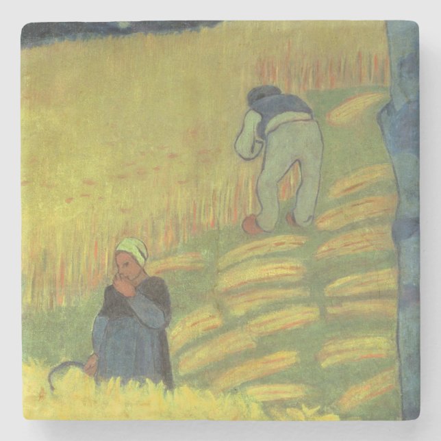 Ernte-Szene Steinuntersetzer (Vorderseite)