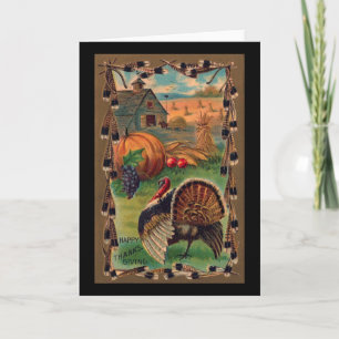 Ernte, Tom und Vintager Erntedank in der Landwirts Feiertagskarte