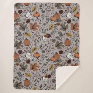 Ernte und Horns Kuh Skull Taupe Sherpadecke